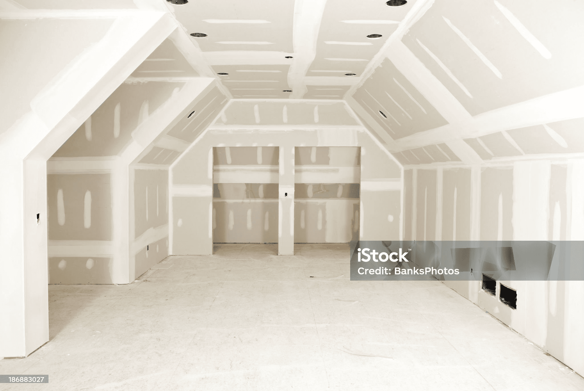 Finished vaulted ceiling with professional mudwork